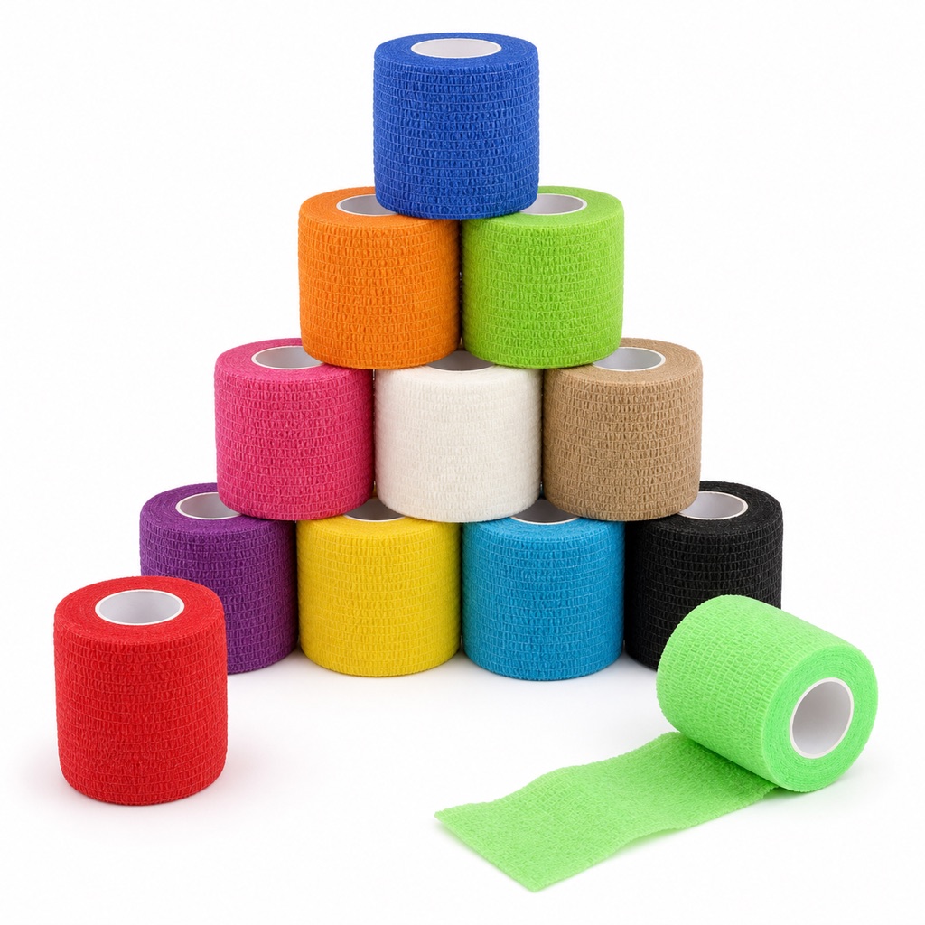 Dodici bende coesive ColorColar da 5 cm in colori assortiti