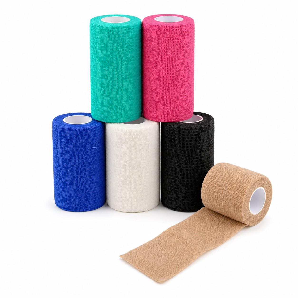 6 rotoli di benda coesiva da 10 cm in colori assortiti